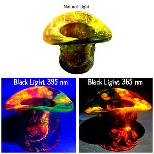 Boyd Glass Daisy Button Hat 1999 Autumn Harvest UV Reactive GLOWS OOAK B1078
